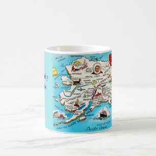 Karta över Alaska & USA vykort Kaffemugg