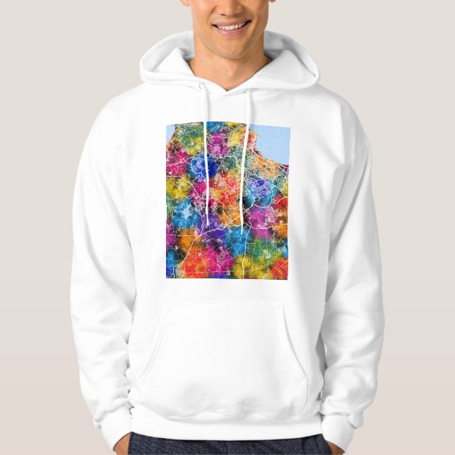 Karta över Alger stadsregion Algeriet Hoodie (Framsida)