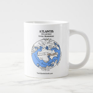 Karta över Atlantis - Båda hemisfärerna - Jätte Mu Jumbo Mugg