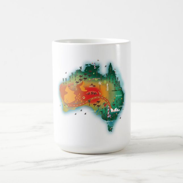 Karta över Australien Kaffemugg (Center)