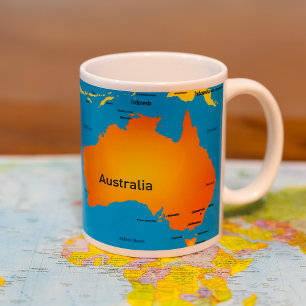 Karta över Australien Kaffemugg