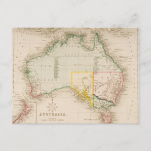 Karta över Australien och Nya Zeeland Vykort