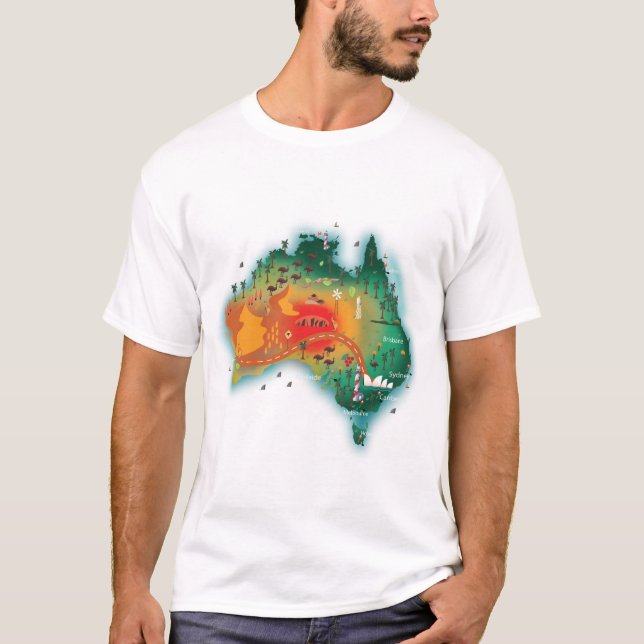 Karta över Australien Tee (Framsida)