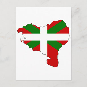 Karta över baskiens flagga vykort