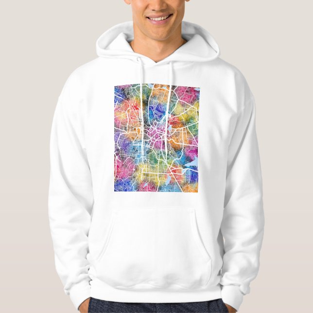Karta över Bengaluru Karnataka Hoodie (Framsida)