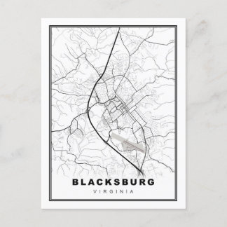 Karta över Blacksburg Helg Vykort