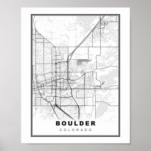 Karta över Boulder Poster (Framsidan)
