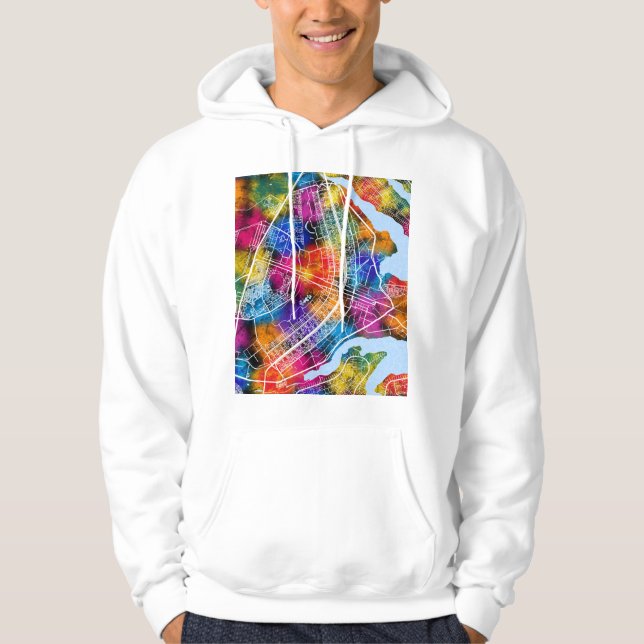 Karta över Brasília Brasilien Stad Hoodie (Framsida)