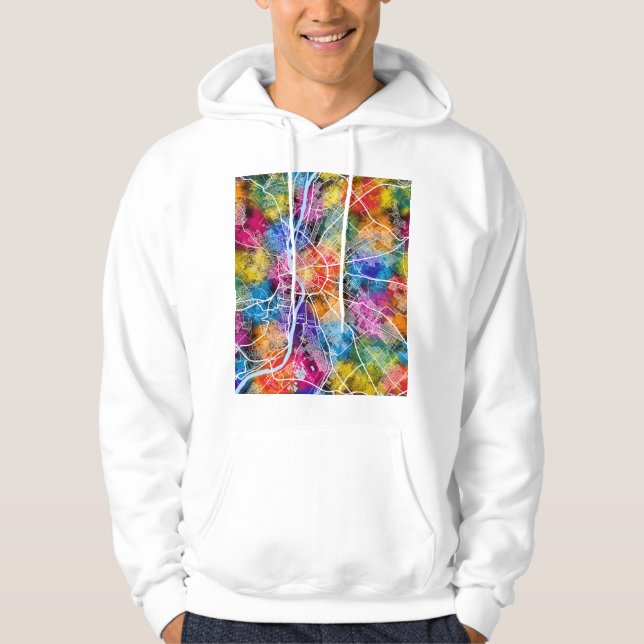 Karta över Budapest Ungern Hoodie (Framsida)