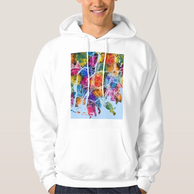 Karta över Busan Sydkorea Hoodie (Framsida)