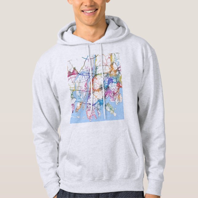 Karta över Busan Sydkorea Hoodie (Framsida)