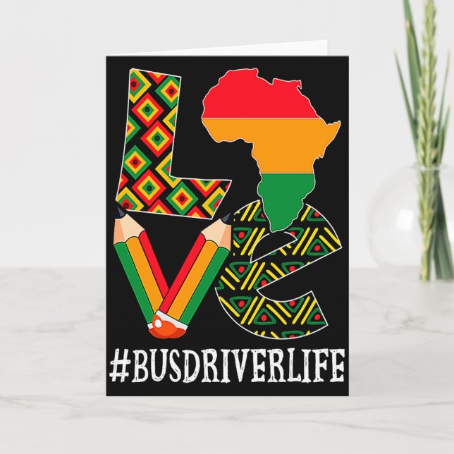 Karta över bussförares kärlek afrikansk amerikansk kort (Framsida)