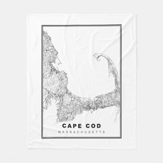 Karta över Cape Cod Fleecefilt (Framsidan)