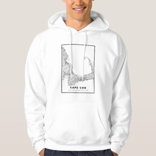 Karta över Cape Cod Hoodie (Framsida)