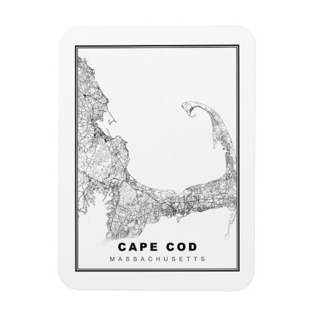 Karta över Cape Cod Magnet (Vertikal)