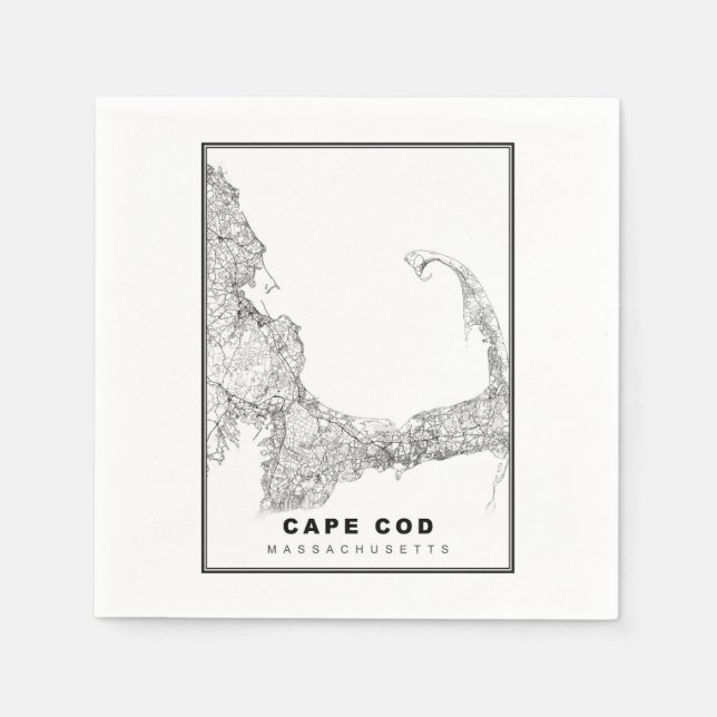 Karta över Cape Cod Pappersservett (Framsidan)