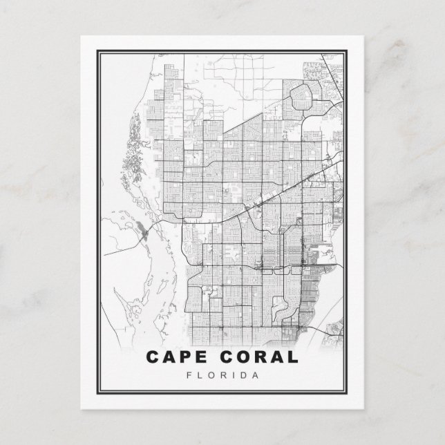Karta över Cape Coral Helg Vykort (Framsida)