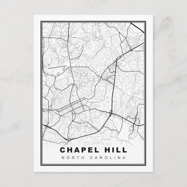 Karta över Chapel Hill Helg Vykort (Framsida)