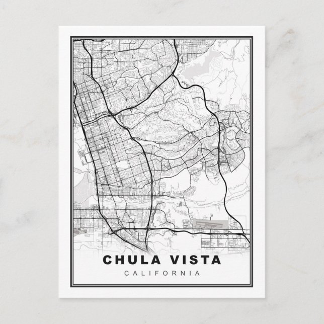 Karta över Chula Vista Vykort (Framsida)