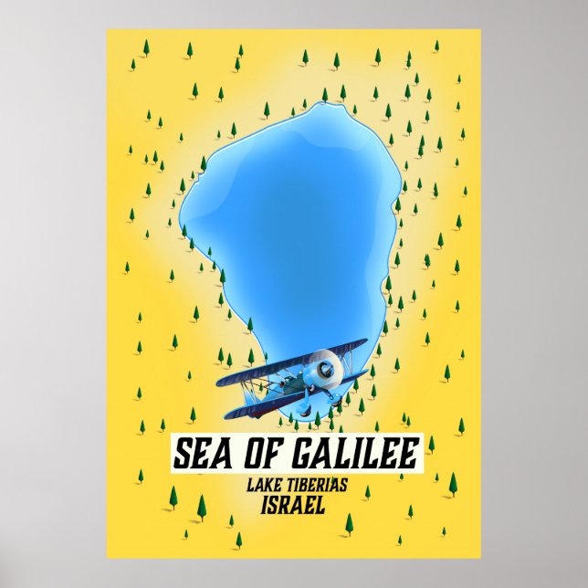 Karta över Galileiska sjön Israel Poster (Framsidan)