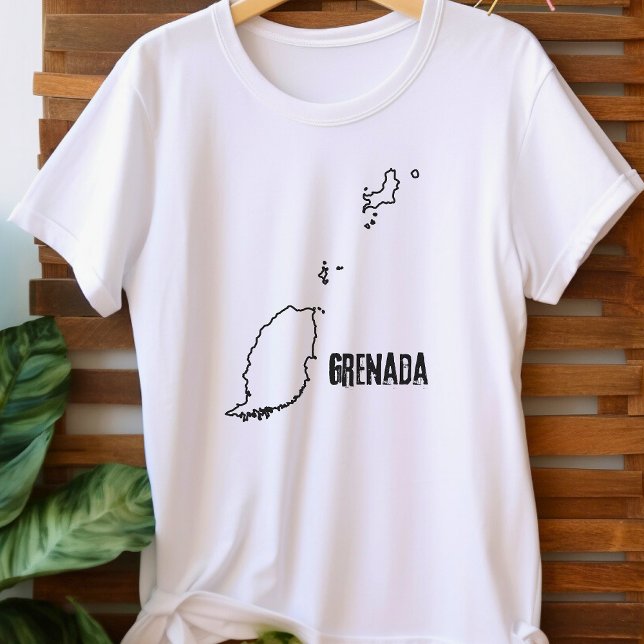 Karta över Grenadas landsgräns T Shirt (Skapare uppladdad)