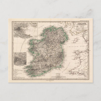 Karta över Irland (1876) Vykort