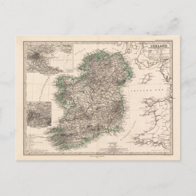 Karta över Irland (1876) Vykort (Framsida)