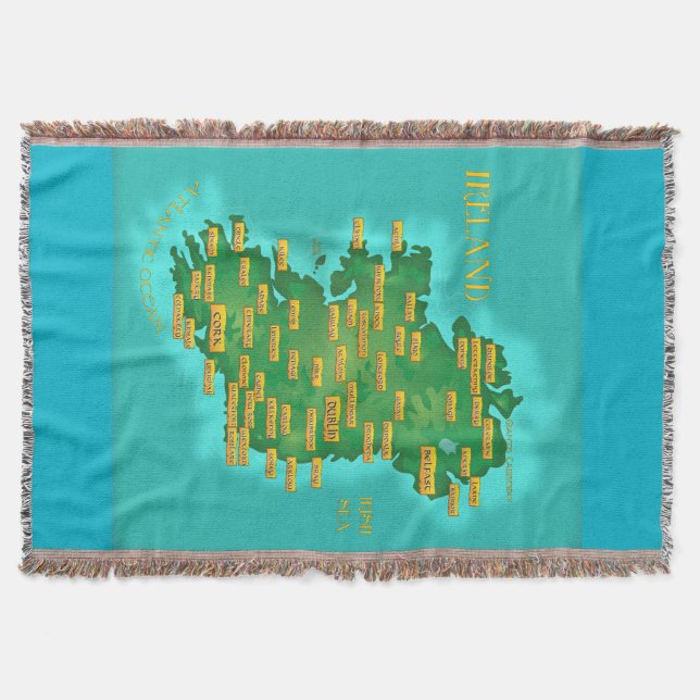 Karta över Irland Mysfilt (Framsidan)