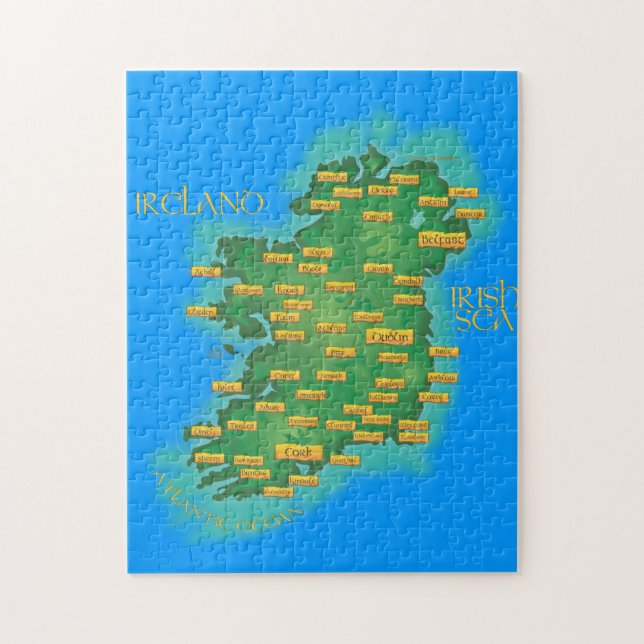 Karta över Irland Pussel (Vertikal)