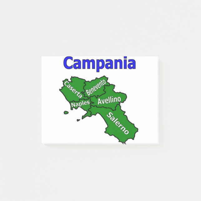 Karta över Kampanien med provinser Post-it Block (Framsida)
