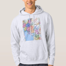 Karta över Kunming Kina stad Hoodie