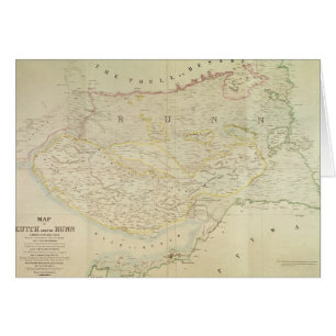 Karta över Kutch och Runn, Indien, 1854 Hälsningskort