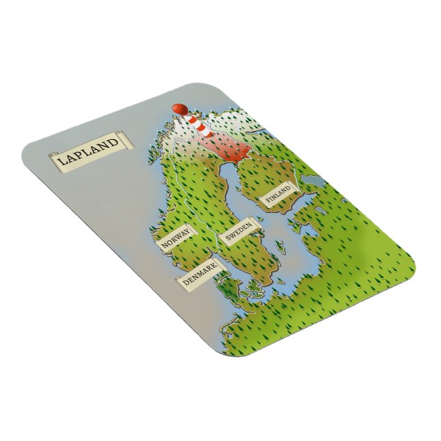 Karta över Lappland Magnet (Högersidan)