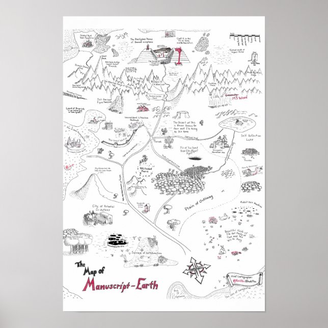 Karta över manuskriptets jord poster (Framsidan)