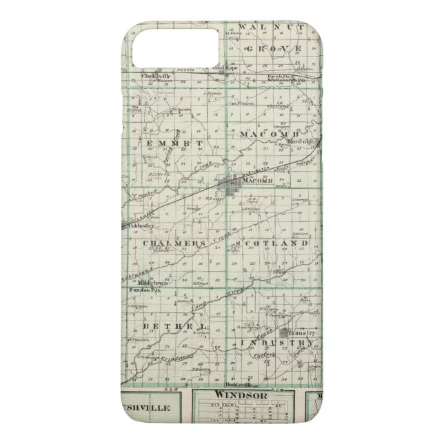 Karta över McDonough County, Rushville Case-Mate iPhone Skal (Baksida)
