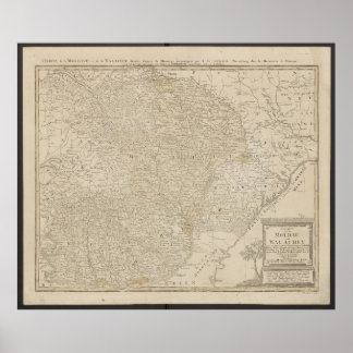 Karta över Moldavien och Valakiet från 1785 Poster