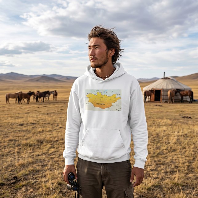 Karta över Mongoliet Hoodie (Skapare uppladdad)