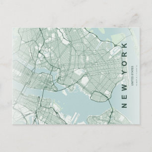 Karta över New York City Minimalistisk vykort