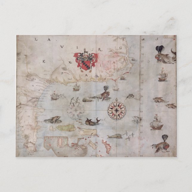 Karta över östra Nordamerika Vykort (Framsida)