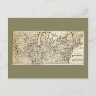 Karta över Pennsylvania Railroad (1871) Vykort