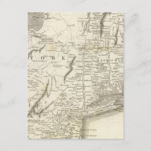 Karta över provinser i USA Vykort (Framsida)