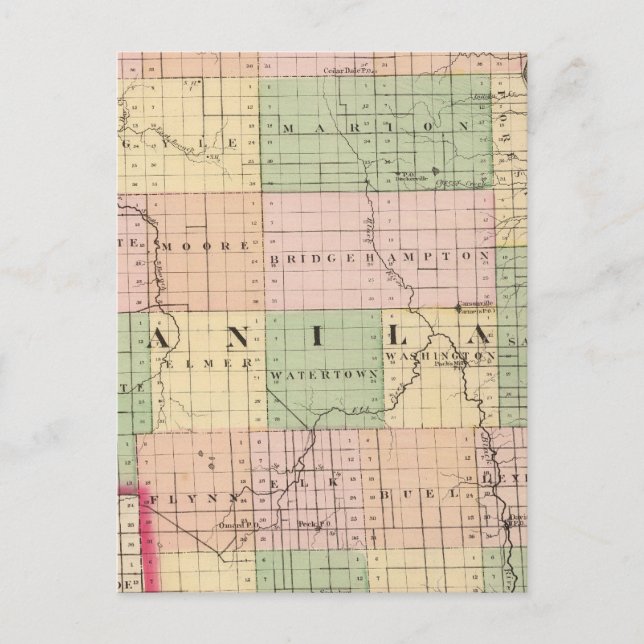 Karta över Sanilac County, Michigan Vykort (Framsida)