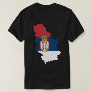 Karta över Serbien med flagga T Shirt