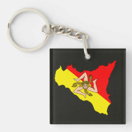 Karta över Sicilien med Trinacria-symbol