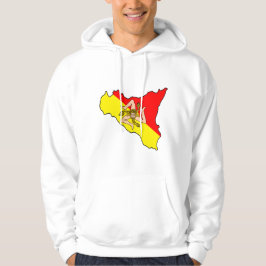 Karta över Sicilien med Trinacria-symbol Hoodie