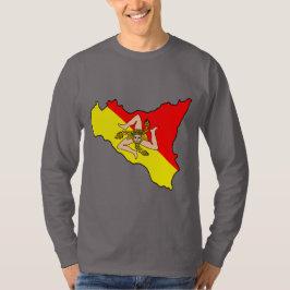 Karta över Sicilien med Trinacria-symbol Hoodie T Shirt
