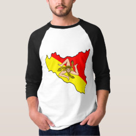 Karta över Sicilien med Trinacria-symbol T Shirt