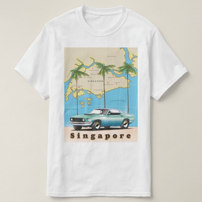 karta över Singapore T Shirt (Design framsida)