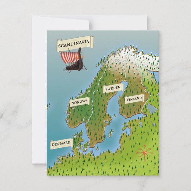 Karta över Skandinavien (Framsida)