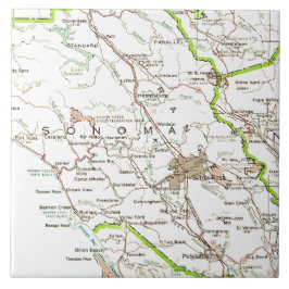 Karta över Sonoma County CA Kakelplatta